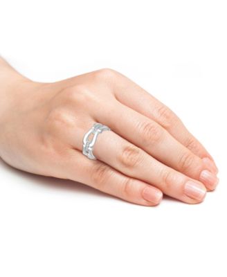 Horse Bit Link Cubic Zirconia Ring