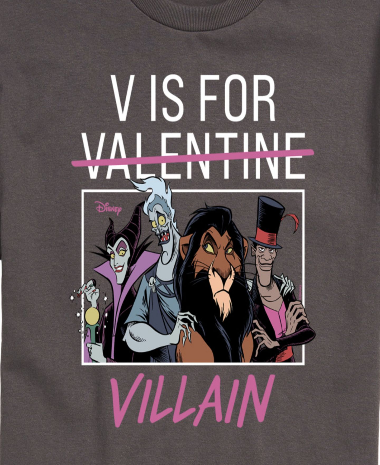 Мужская футболка AIRWAVES Disney Villains V is For Villain Printed Short-Sleeve Graphic, цвет: Угольный — фото 3