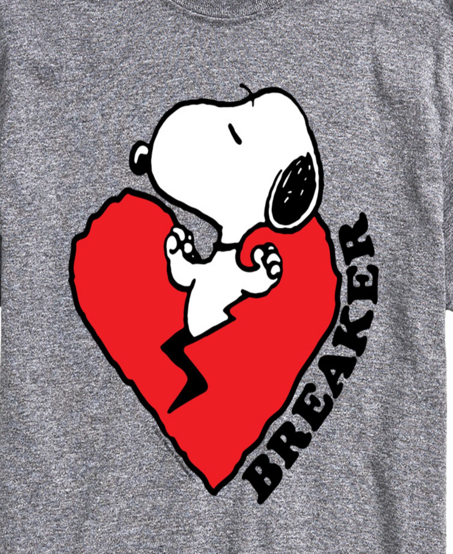 Мужская футболка AIRWAVES Peanuts Snoopy Heart Breaker Printed Short-Sleeve Graphic, цвет: Меланжевый — фото 3