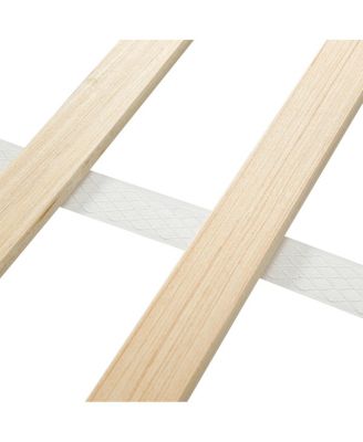  Full Size Upholstered Grounded Bed with Bedside Desk & Stool, Beige