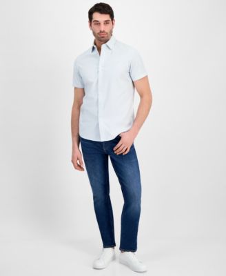 Men's Classic-Fit Dobby Square Short-Sleeve Shirt
