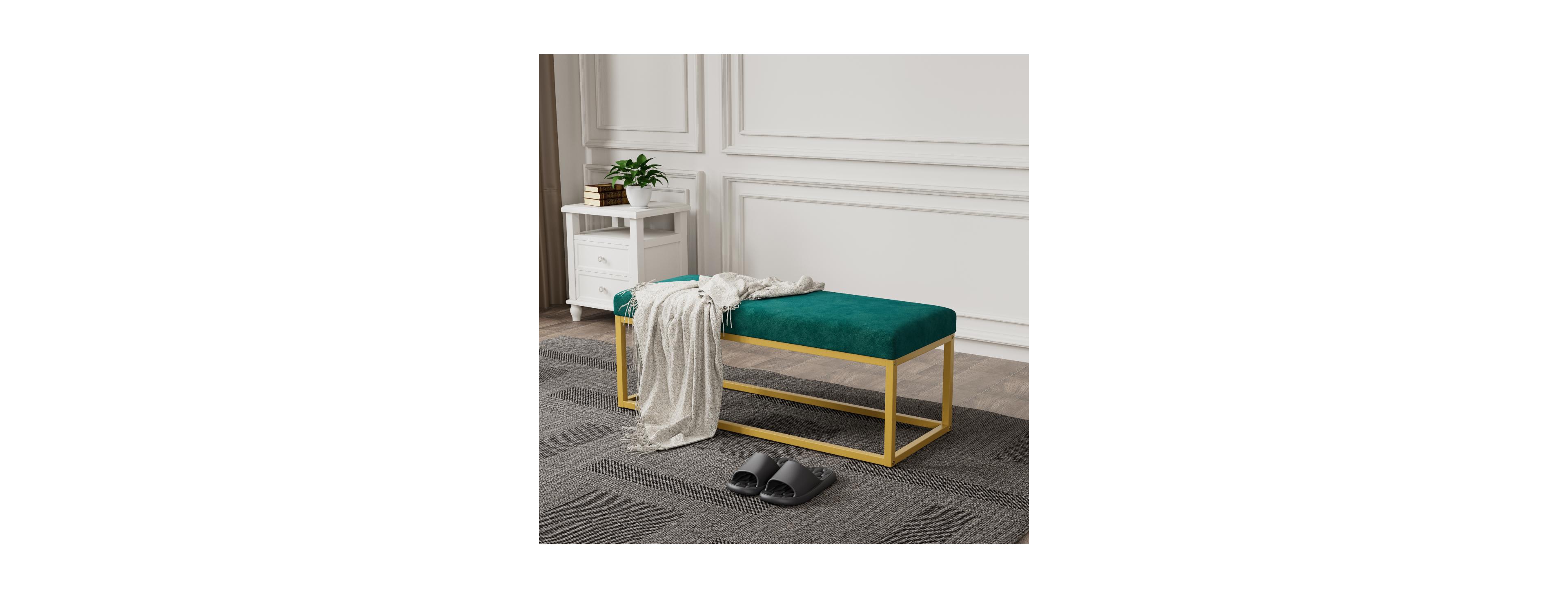 Streamdale Furniture Entryway Storage Bench with Steel Frame, Mid-Century Modern, 600 lb capacity