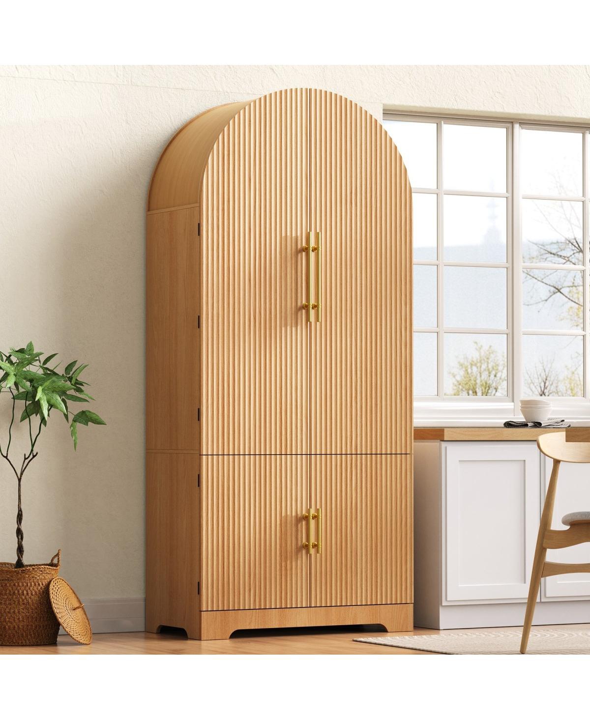 Streamdale Furniture 72" Arched Kitchen Pantry Cabinet with 8