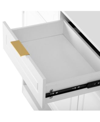  Farmhouse Sideboard with 3 Drawers, 4 Doors, 59.1" Storage Buffet