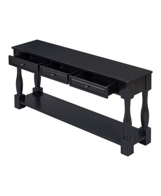  Console Table with Drawers and Shelf