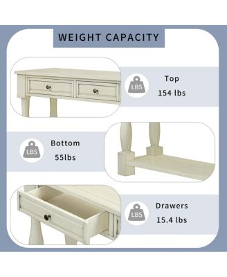  Console Table with Drawers and Shelf