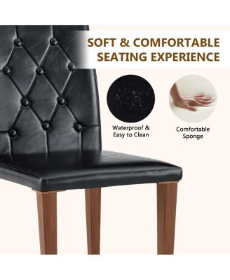 Elegant PU Dining Chair with Ergonomic Buckle Backrest