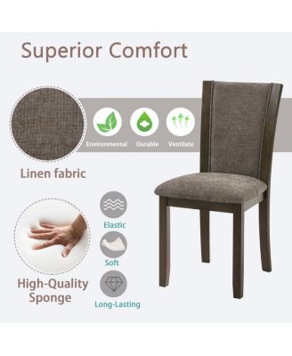  Wooden Dining Chairs Set of 4 with Padded Seat, Upholstered Side Chair