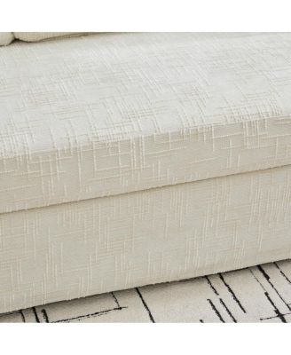  Modern Casual Chenille Sofa, Deep Seat, Three-Seater, Removable Cover, Beige