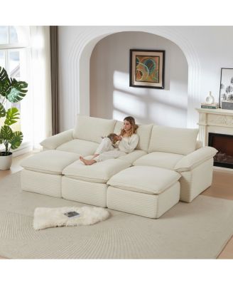  Modern corduroy cloud sofa, freely combined, comfortable sitting experience