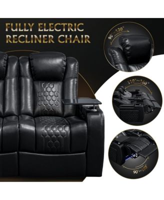 93.3" Power Recliner 3 PC, Top-Grain Nappa, Smart Charging, RGB LED