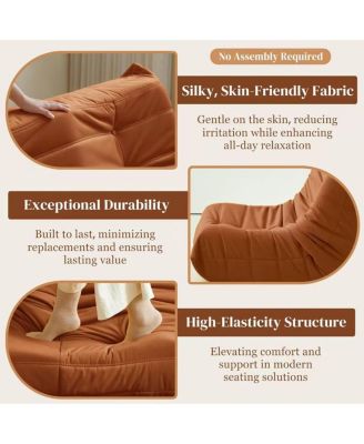 Luxury Orange Microfiber Accent Chair