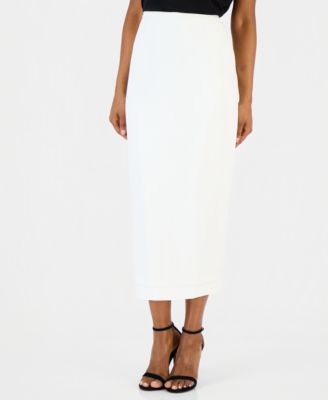 Women's Stretch Crepe Column Midi Skirt