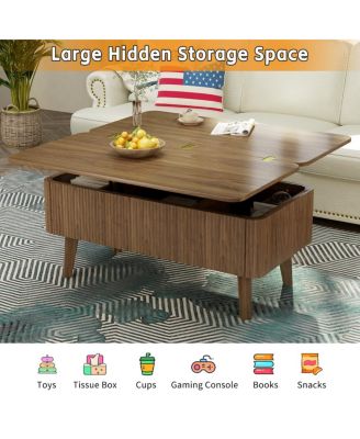 3-in-1 Lift Top Coffee Table, Convertible Dining Table, Storage Table
