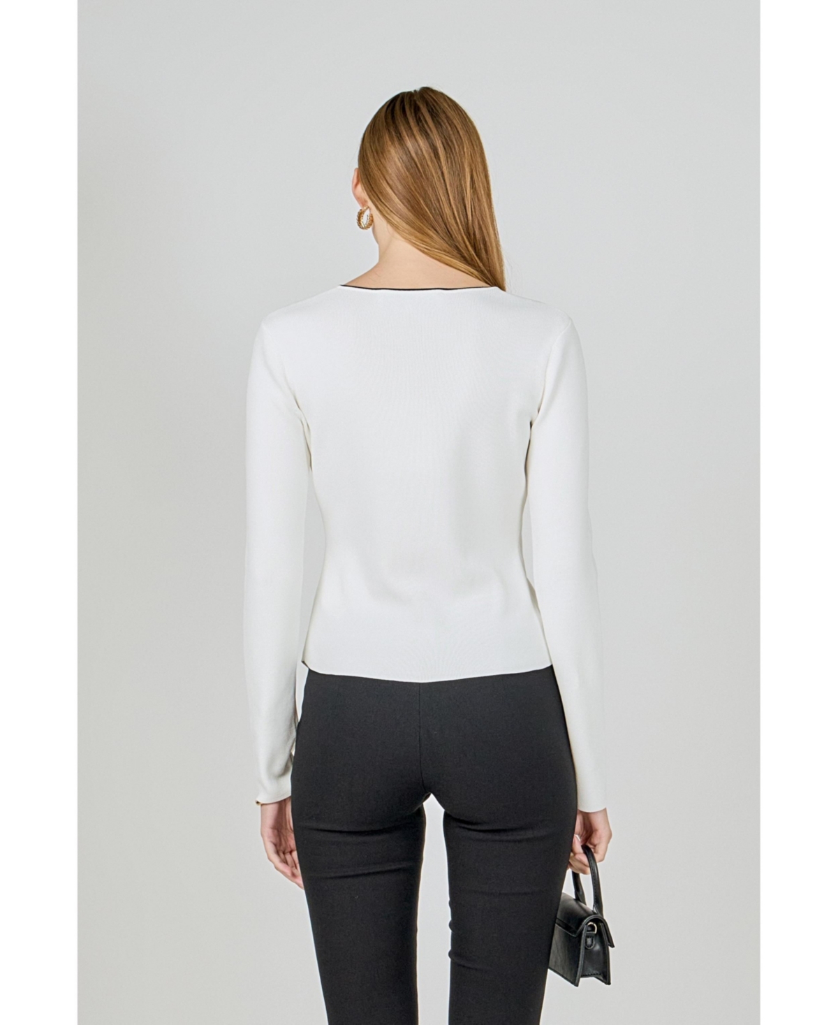 endless rose Women's Ruffle Draped Knit Top