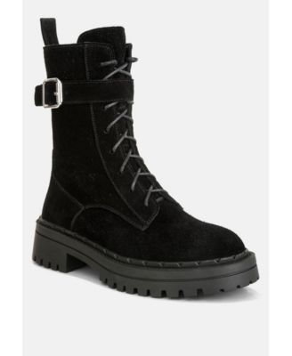 Kasper Womens Suede Chunky high ankle Lug Boots