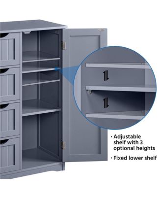 35.5” H Free-Standing Floor Cabinet with 4 Drawers and 1 Cupboard Espresso