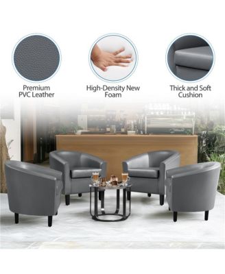 Faux Leather Accent Chair Gray