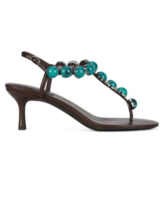 Women's Gemstone Embellished Thong Dress Sandals