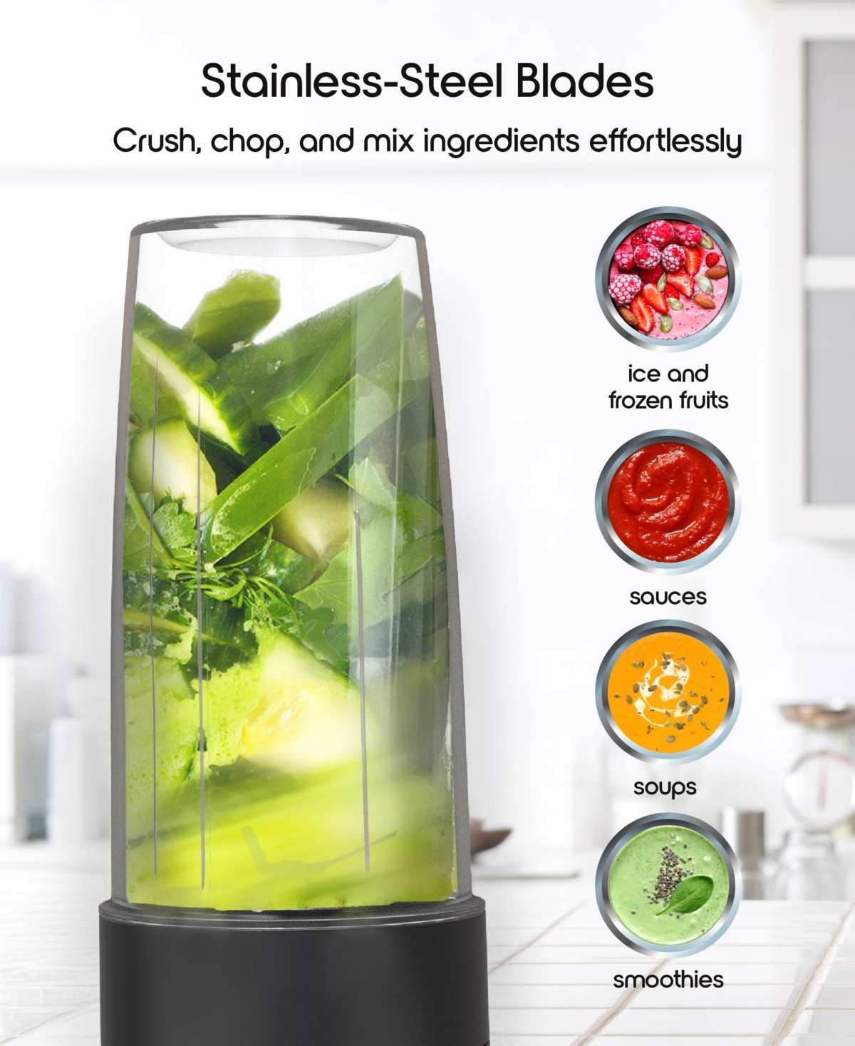 Tzumi Puree 18 oz. One-Touch Mini Blender