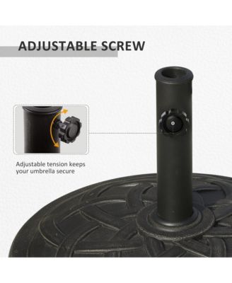 21.5" Round Resin Umbrella Holder Base w/ Decorative Pattern