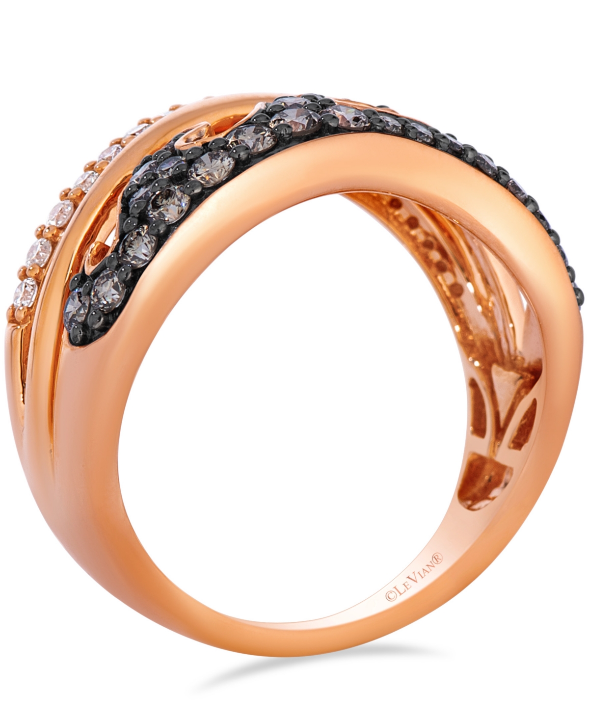 Le Vian Chocolate Diamond (0.55 ct. t.w.) & Vanilla Diamond (0.18 ct. t.w.) Ring in 14k Strawberry Gold