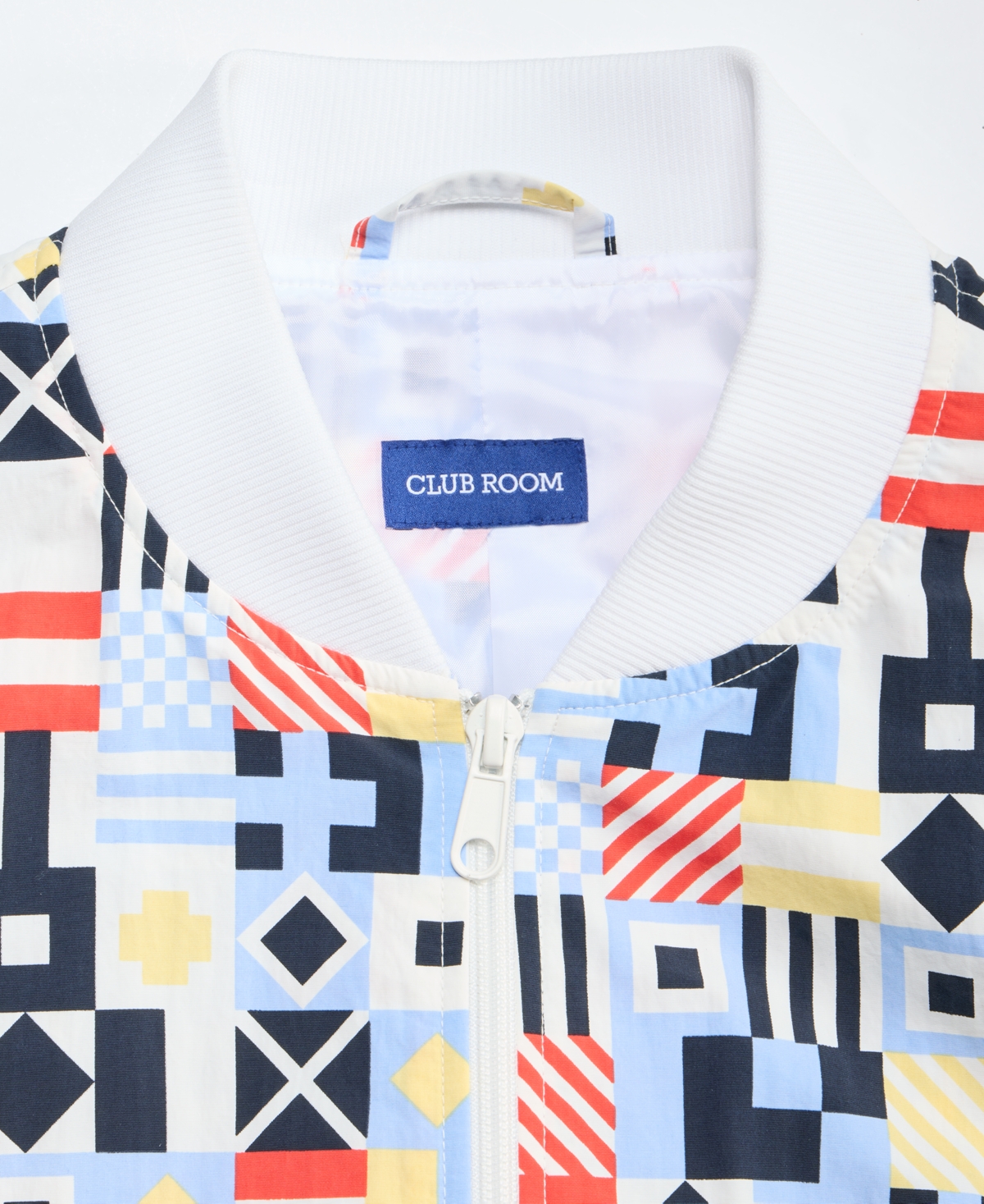 Club Room Men's Nautical Flag Print Windbreaker, Macy's Exclusive - Navy Geos