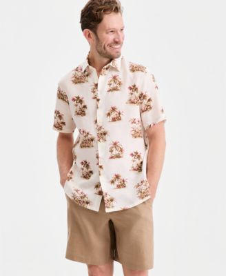 Men's Cabo Tropical Scene Short-Sleeve Shirt