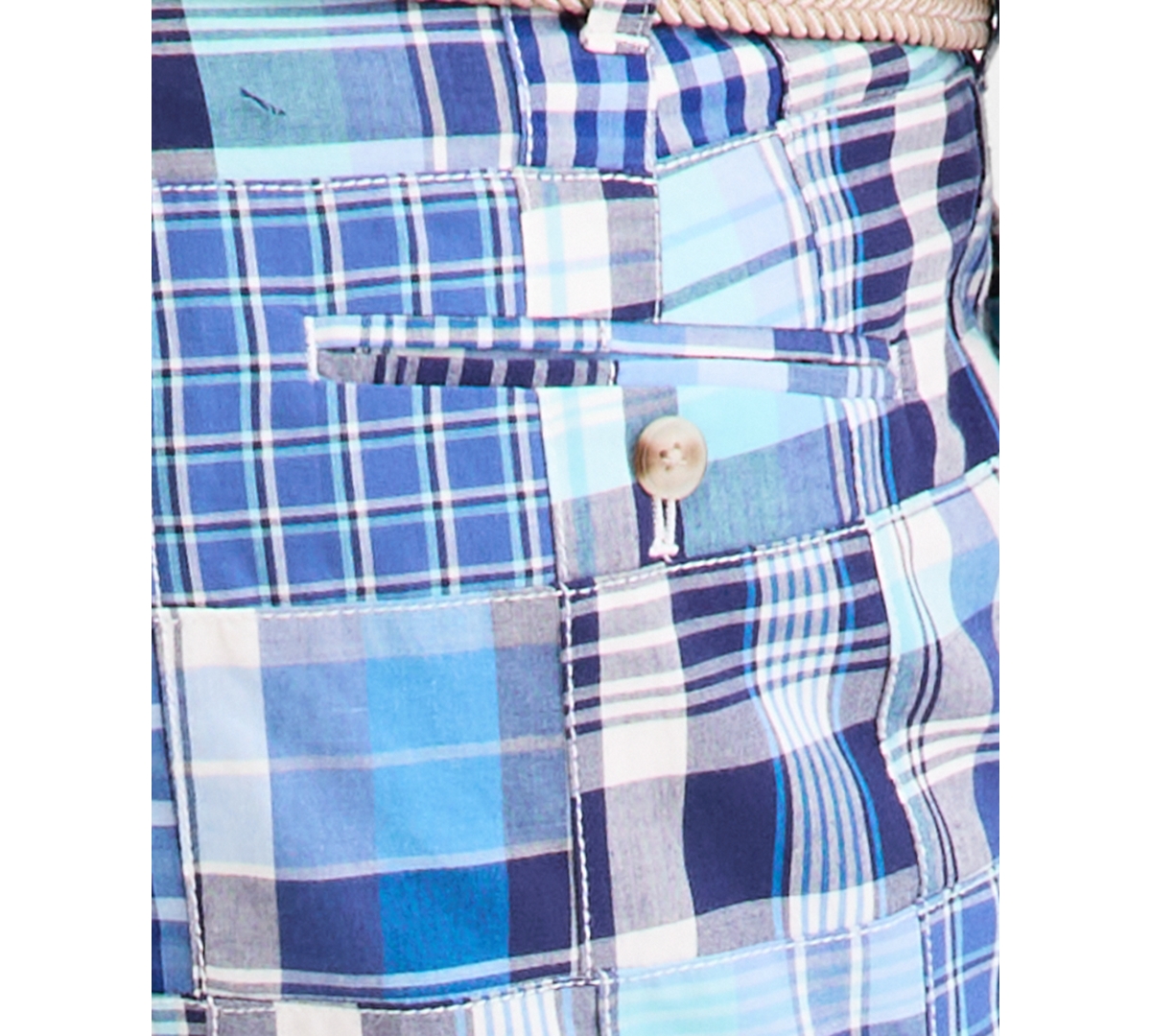 Club Room Men's Regular-Fit Madras Plaid Patchwork 9" Shorts, Exclusively at Macy's - Piece Block Yd