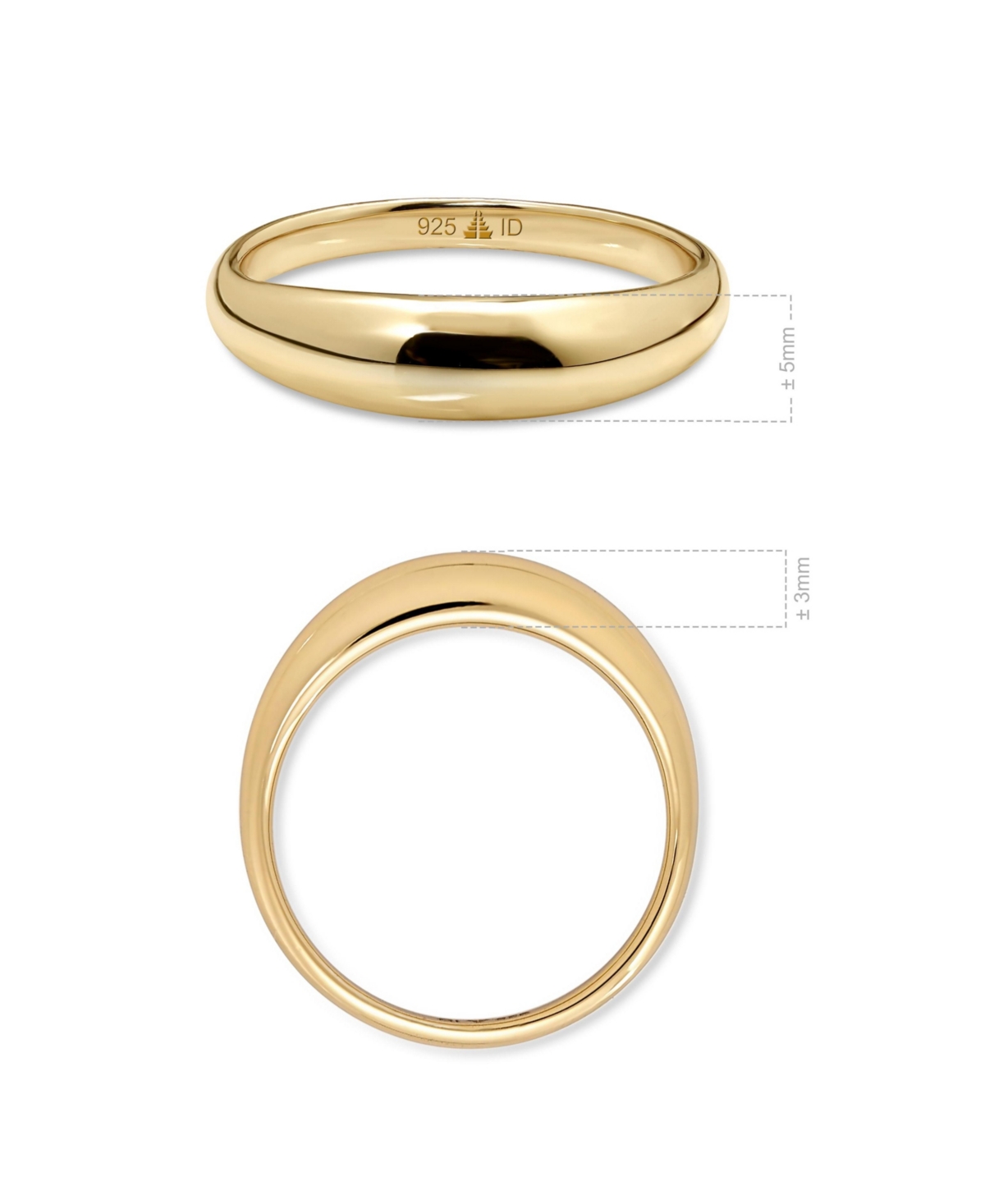 Devata Dome Ring Gold Plated Sterling Silver