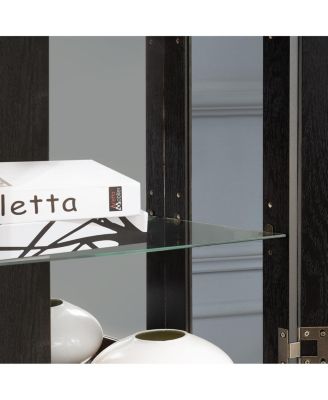 Elegant Lighted Glass Curio Display Cabinet