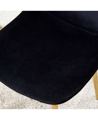 Modern Velvet Dining Chairs with Golden Legs (Set of 6)