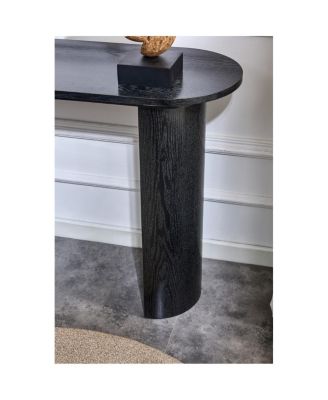 Black curved foyer table - minimalist entrance sofa side table