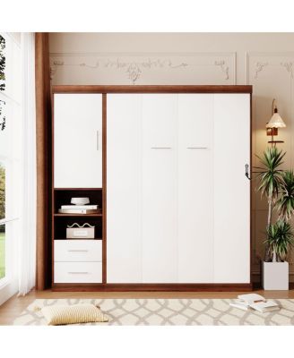 Full Size Murphy Bed Wall Bed with Cabinet