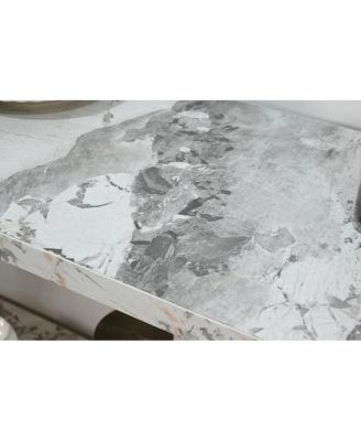 Modern Luxury Gold Metal Console Table with Storage Shelf