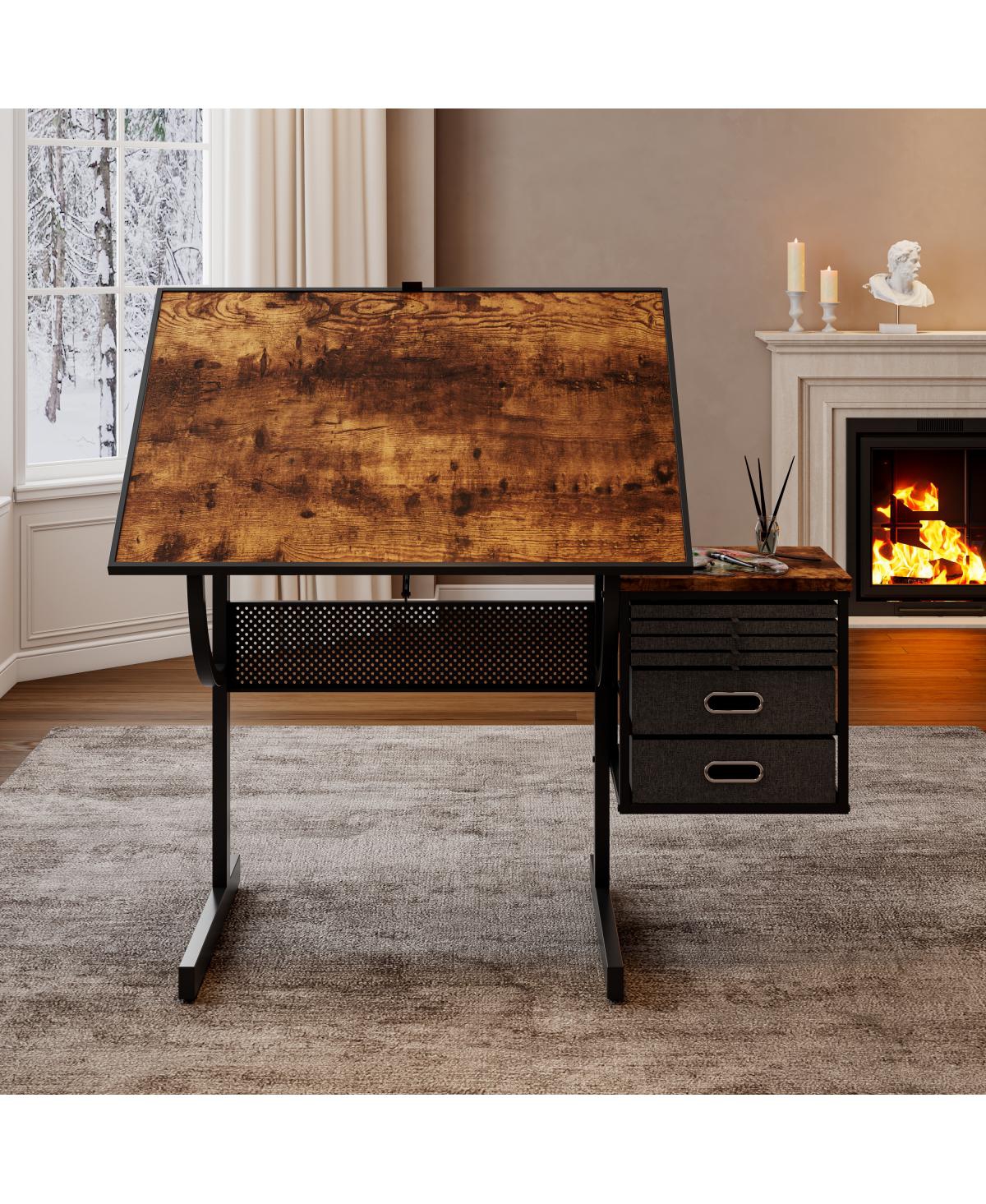 Streamdale Furniture 1500pc Jigsaw Puzzle Table for Adults - Black, with 4 Trays & 2 Storage Drawers