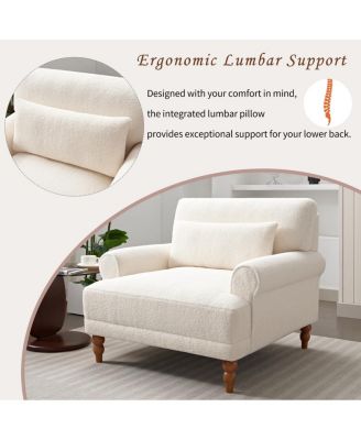 Mirod Elegant Circular Armrests, Ergonomic Lumbar Support, Vintage Roman Column Legs, Large Size