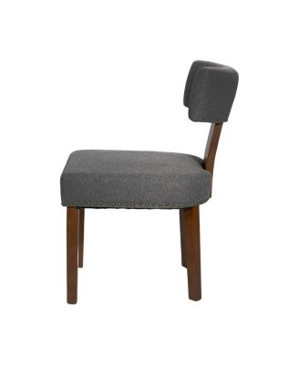 Upholstered Wooden Farmhouse Dining Chairs (Set of 2), Gray