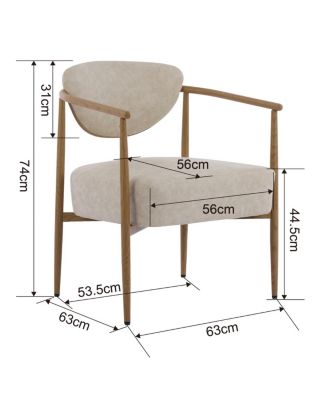 White Teddy Velvet Dining Chair (2 Sets) - Wood Grain Visual