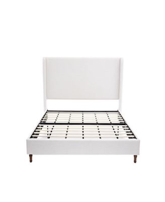 Streamdale  Furniture Harper Tall Upholstered Bed - California King, Textured Ivory Canvas