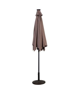LUCKY ONE 9 Feet Patio LED Solar Umbrella with Crank