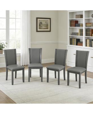 Wooden Dining Chairs Set of 4 with Padded Seat, Upholstered Side Chair