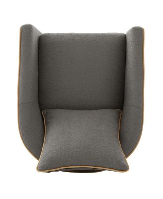 Swivel Accent Chair, Upholstered Club Barrel Sofa for Living Room, Light Gray