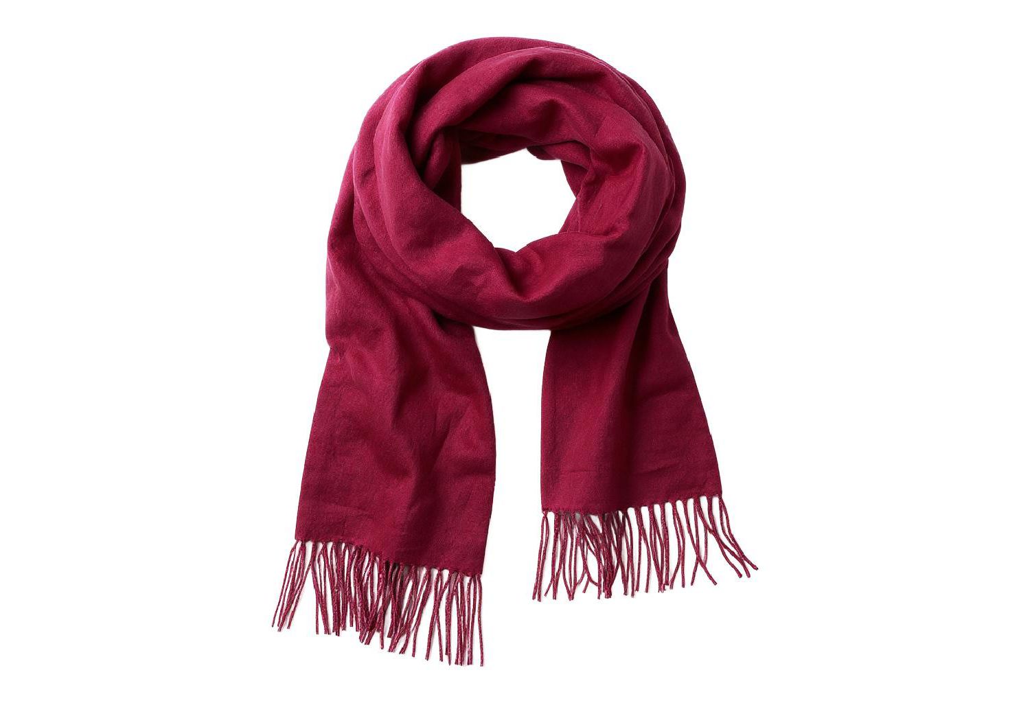 Women's Italian Fringe Scarf - Merlot