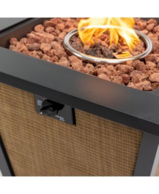 28" Propane Gas Fire Pit Table, 50000 BTU Square Steel Fire Pit