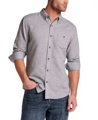 Men's Long-Sleeve Cotton Slub Pebble Dobby Shirt