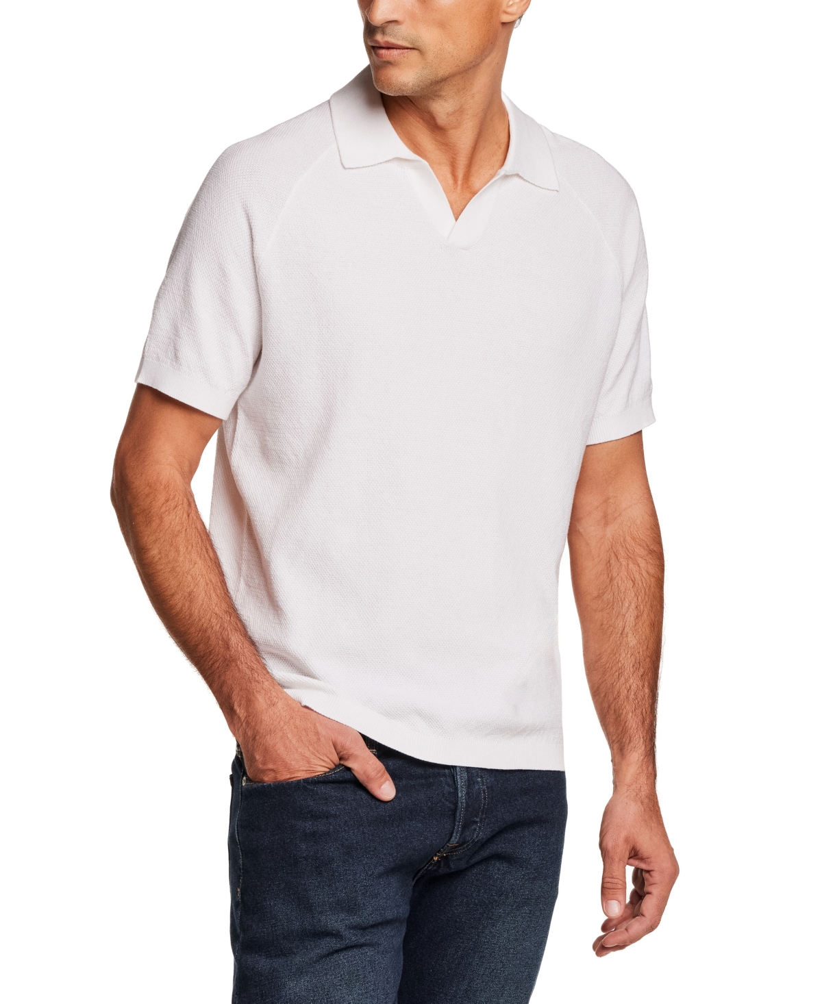 Weatherproof Vintage Men's Regular-Fit Textured Sweater-Knit Polo Shirt