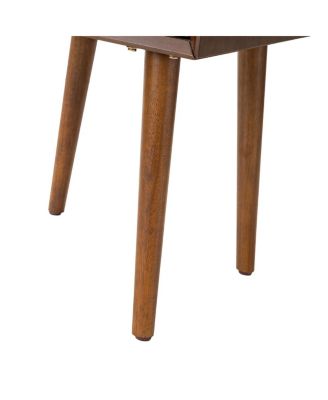 Nightstand with 2-Drawers, Small Side End Table with Storage, Walnut