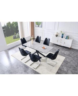 Extendable Dining Table: Modern MDF & Metal, Easy Assembly