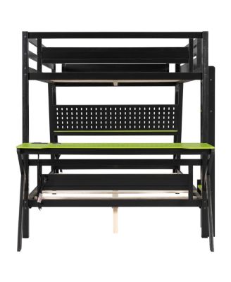Bunk Bed with Two Gaming Desks & USB Ports